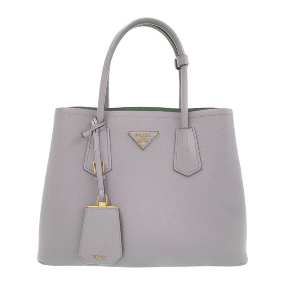 Prada Saffiano Cuir Double Bag Gray leather